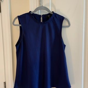 JCrew Ruffle High Neck Silk Sleeveless Blouse